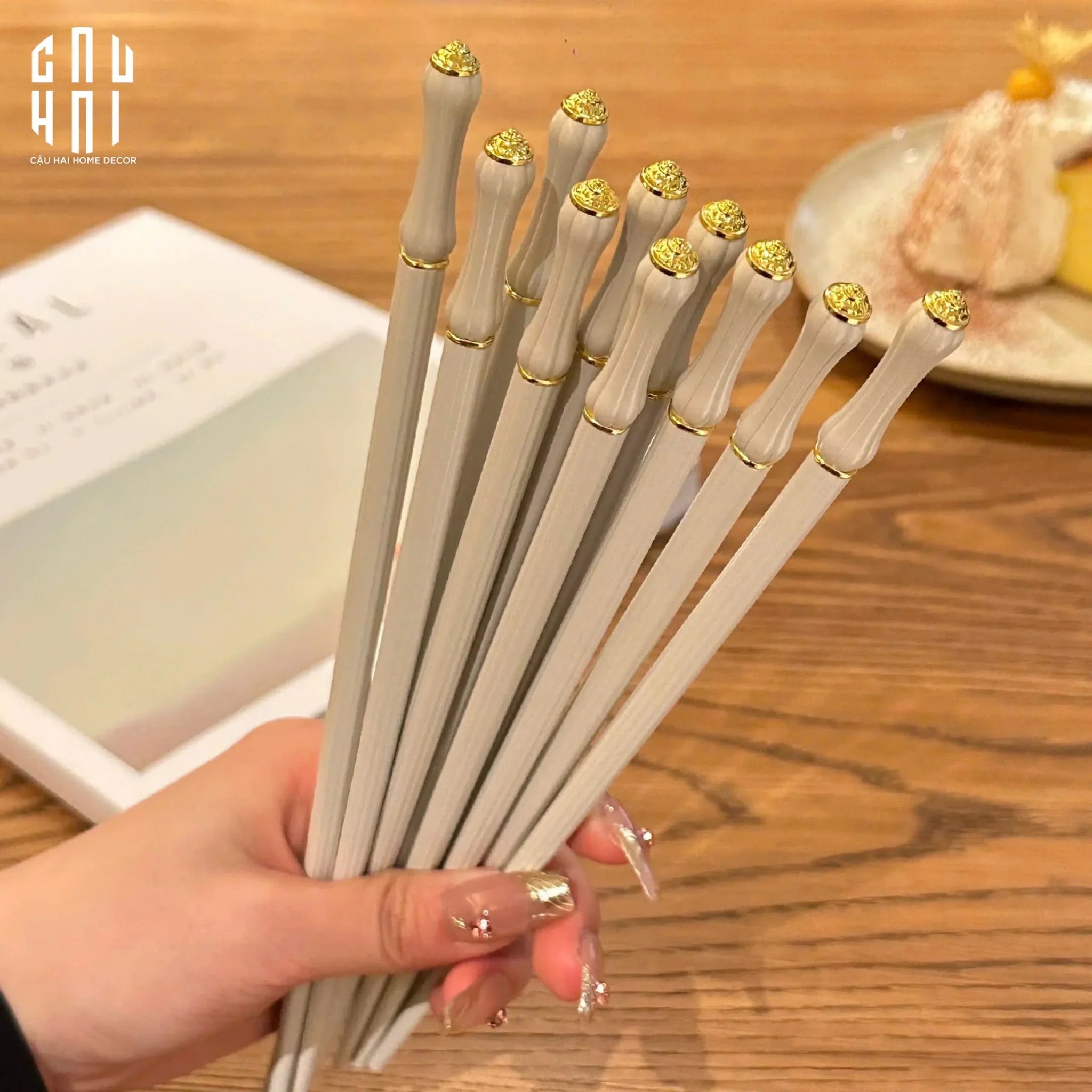 Set 5 Đôi Đũa Sợi Thuỷ Tinh Opaline Classic PET Chopsticks 24cm-CẬU HAI HOME DECOR