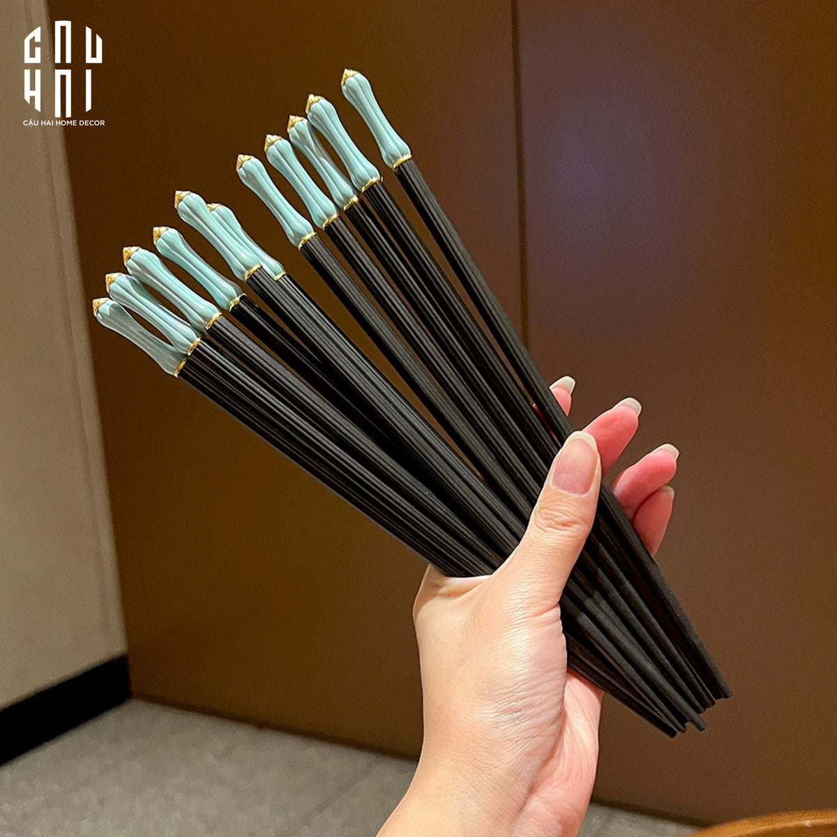 Set 5 Đôi Đũa Sợi Thuỷ Tinh Opaline Classic PET Chopsticks 24cm-Dinner Cutlery Set Dao Muỗng Nĩa-Đối tác tại Trung Quốc theo từng đơn đặt hàng-CẬU HAI HOME DECOR