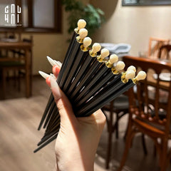 Set 5 Đôi Đũa Sợi Thuỷ Tinh White Pearl Jewelry PET Chopsticks 24.5cm-CẬU HAI HOME DECOR