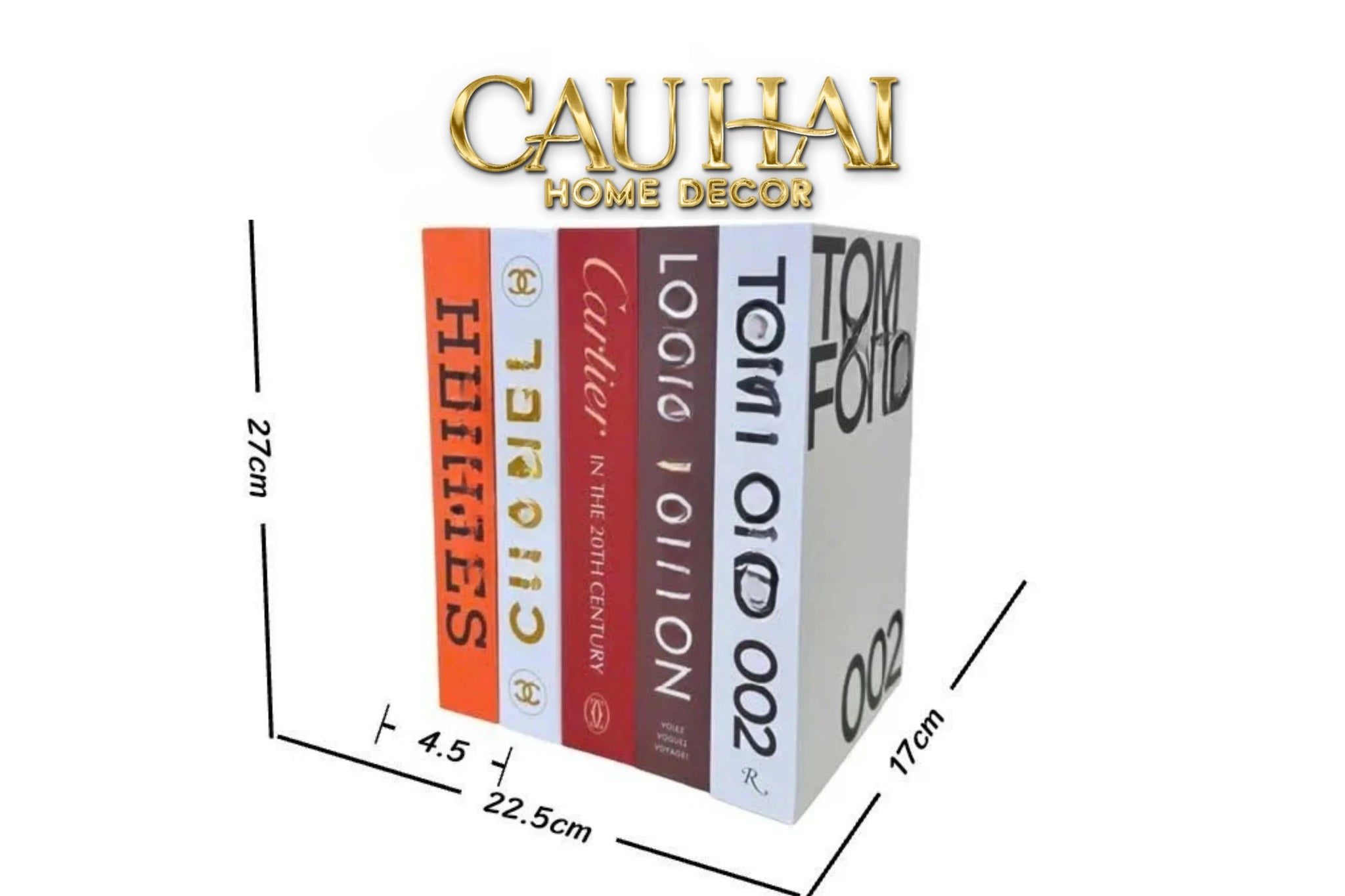 Set 5 Sách Mô Hình Lux Brand-CẬU HAI HOME DECOR