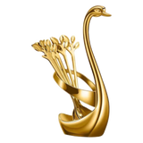 Set 6 Cái Nĩa Dessert Metal Swan Éclat D'Or 6pcs-Dinner Cutlery Set Dao Muỗng Nĩa-CẬU HAI HOME DECOR-CẬU HAI HOME DECOR