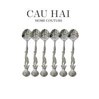 Set 6 Muỗng Shell Silver - Coffee Spoon-CẬU HAI HOME DECOR