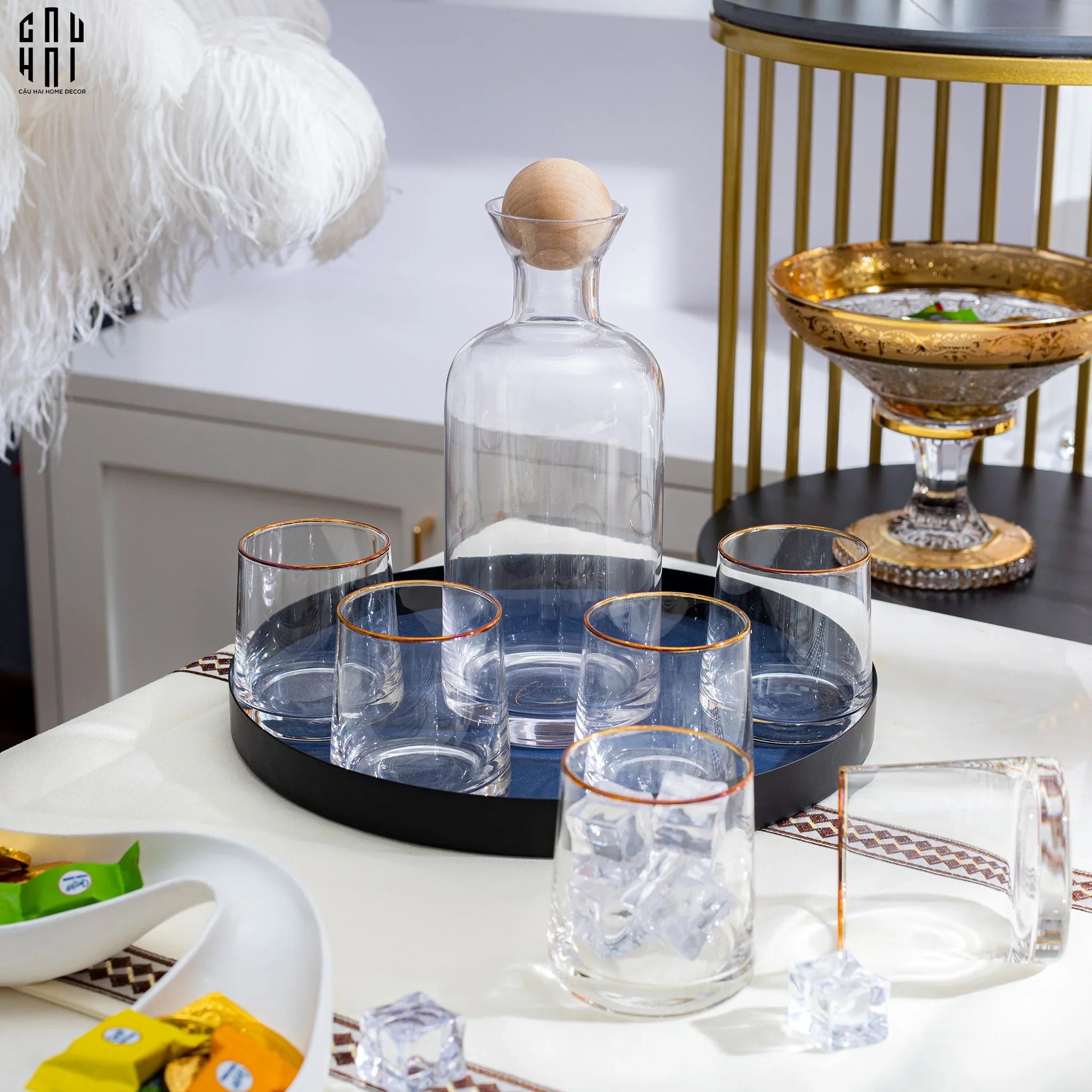 SET BÌNH NƯỚC PLATINUM SS22-CẬU HAI HOME DECOR