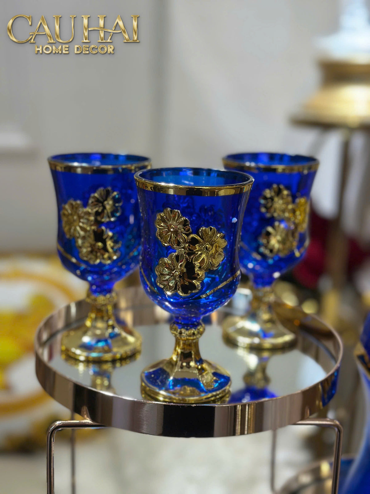 Set Binh Nuoc Thuy Tinh Grand Marquis Bleu Saphir Glass 7pcs-Set bình nước Carafe & Glassware Ensemble-CẬU HAI HOME DECOR-CẬU HAI HOME DECOR