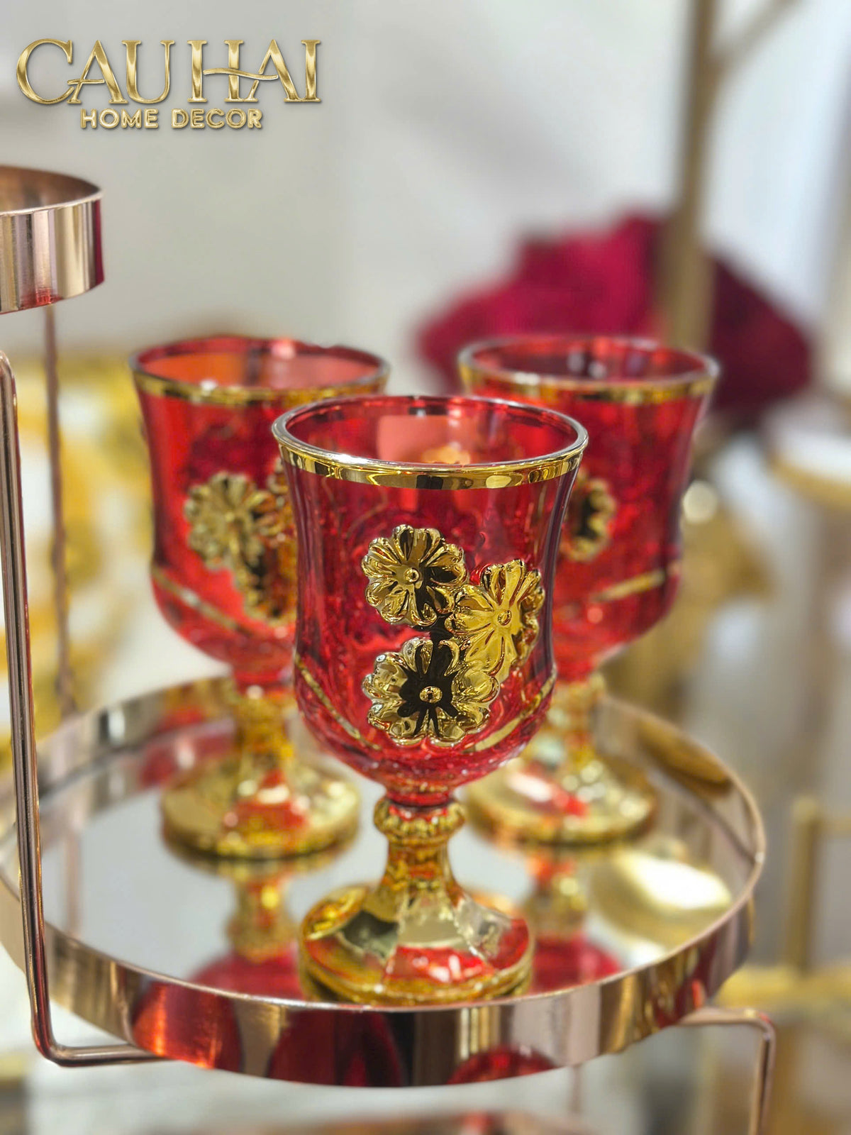 Set Binh Nuoc Thuy Tinh Grand Marquis Rubis Rouge Glass 7pcs-Set bình nước Carafe & Glassware Ensemble-CẬU HAI HOME DECOR-CẬU HAI HOME DECOR