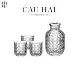 SET BÌNH NƯỚC THUỶ TINH LUXURY D.O UP DOWN CUP - CẬU HAI HOME DECOR