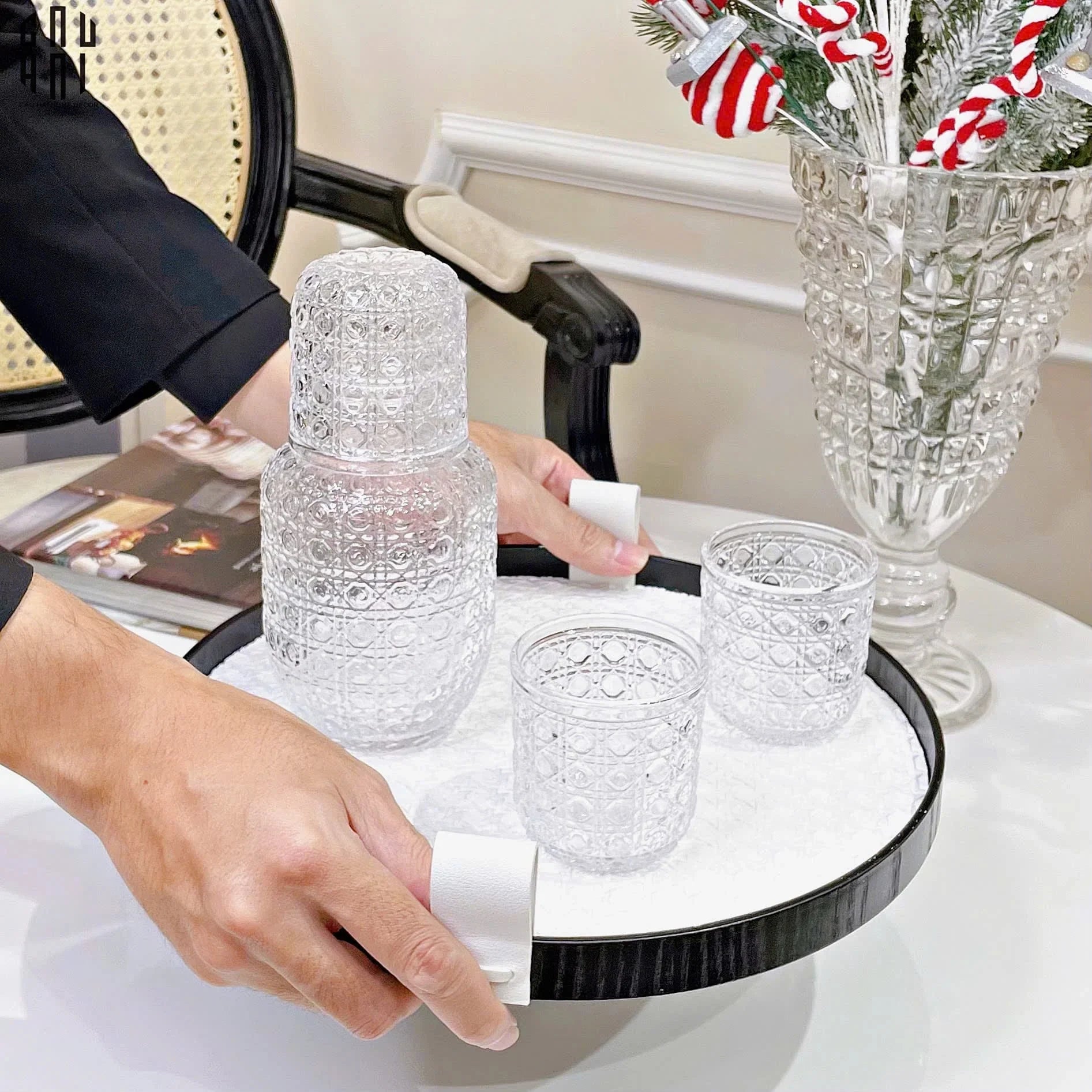 SET BÌNH NƯỚC THUỶ TINH LUXURY D.O UP DOWN CUP - CẬU HAI HOME DECOR