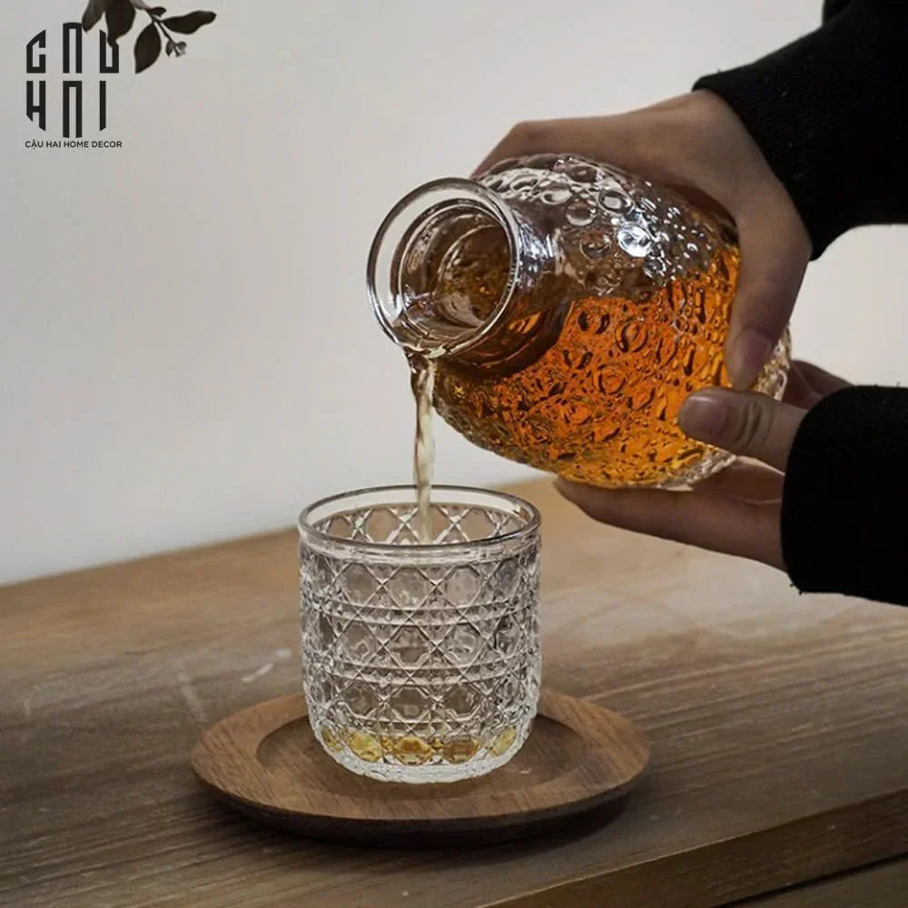 SET BÌNH NƯỚC THUỶ TINH LUXURY D.O UP DOWN CUP - CẬU HAI HOME DECOR