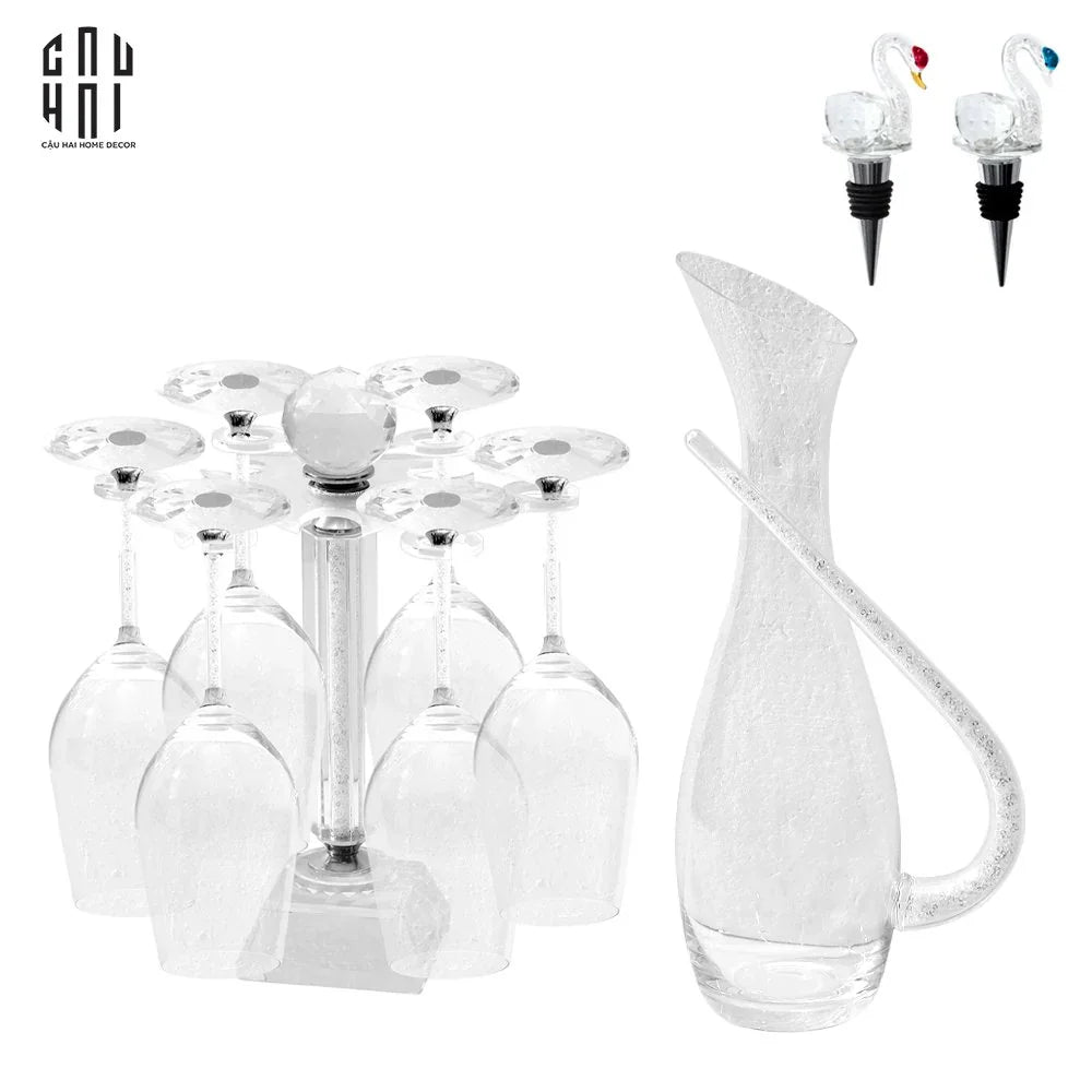 SET BÌNH LIQUOR DECANTER CARLTON LEATHER BOX - CẬU HAI HOME DECOR