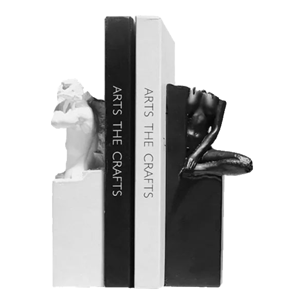 Set Tượng Chặn Sách Trang Trí Black & White Statues 6x18-SÁCH TRANG TRÍ-Đối tác tại Trung Quốc theo từng đơn đặt hàng-CẬU HAI HOME DECOR