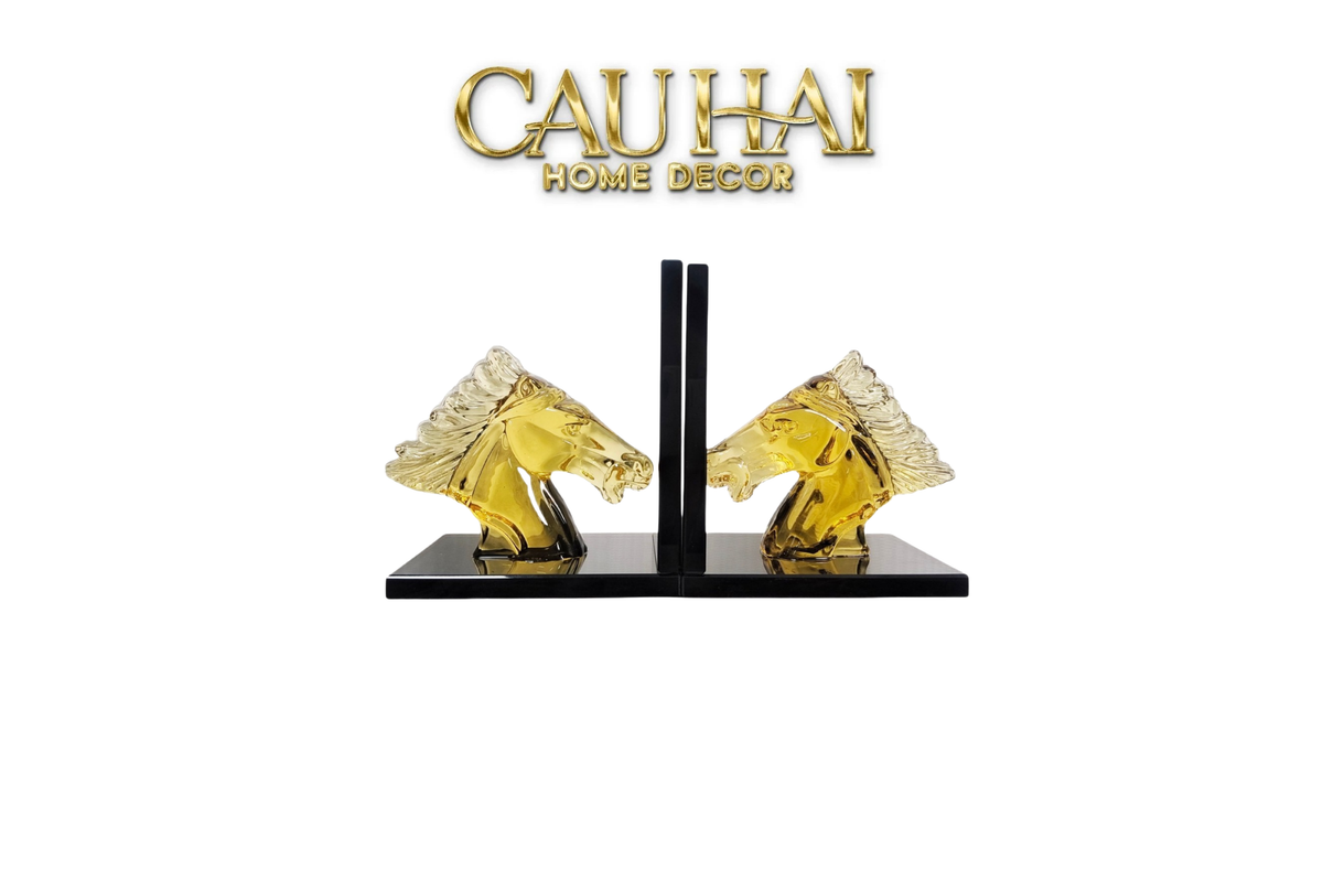 Set Chặn Sách Pha Lê Cristalleries Ésquetre De Cheval-TƯỢNG TRANG TRÍ-CẬU HAI HOME DECOR-CẬU HAI HOME DECOR