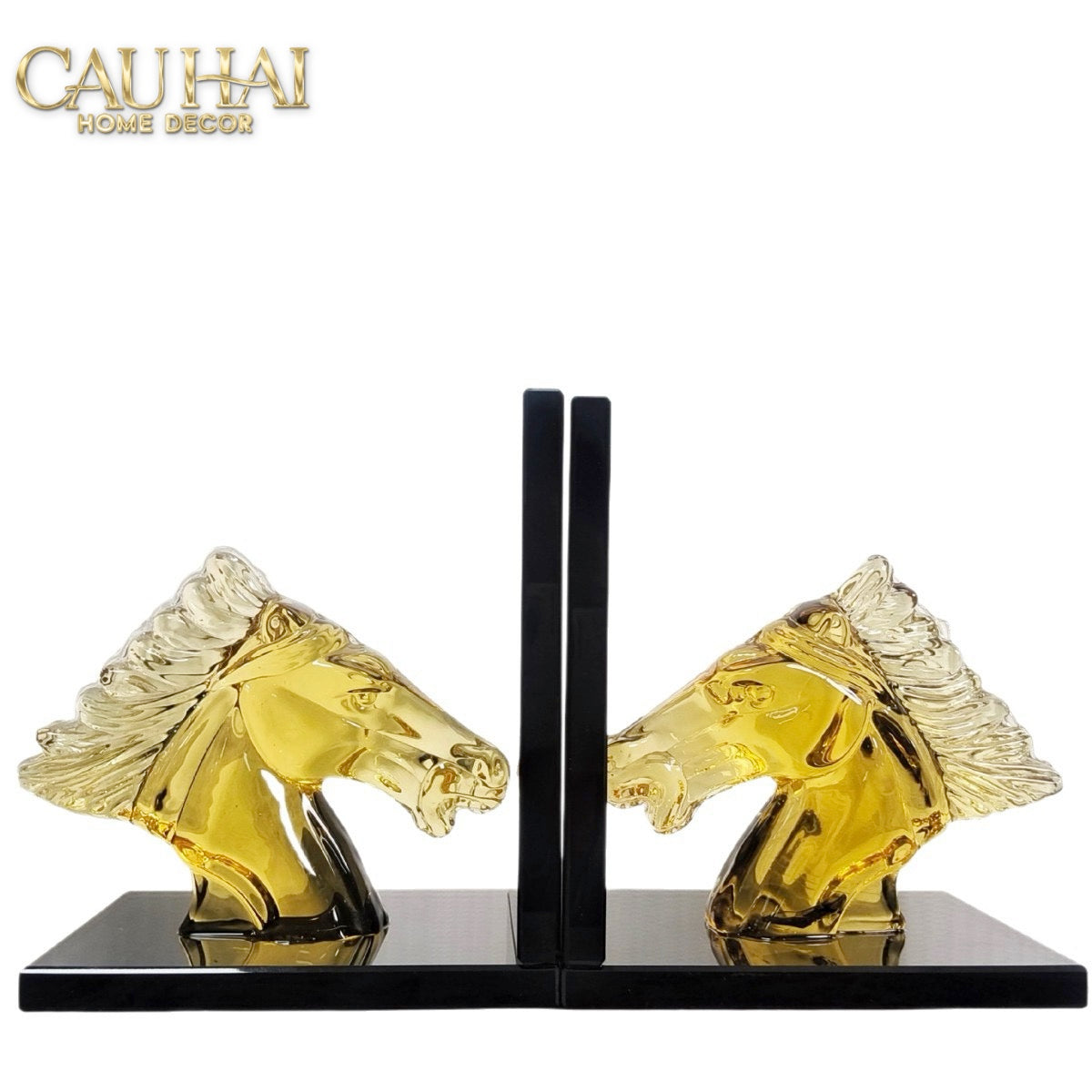 Set Chặn Sách Pha Lê Cristalleries Ésquetre De Cheval-TƯỢNG TRANG TRÍ-CẬU HAI HOME DECOR-CẬU HAI HOME DECOR