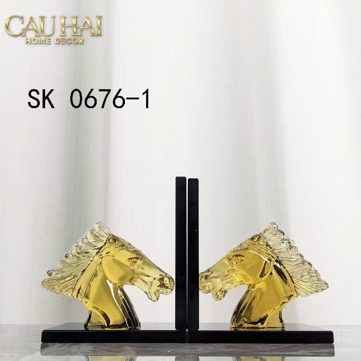 Set Chặn Sách Pha Lê Cristalleries Ésquetre De Cheval-TƯỢNG TRANG TRÍ-CẬU HAI HOME DECOR-CẬU HAI HOME DECOR
