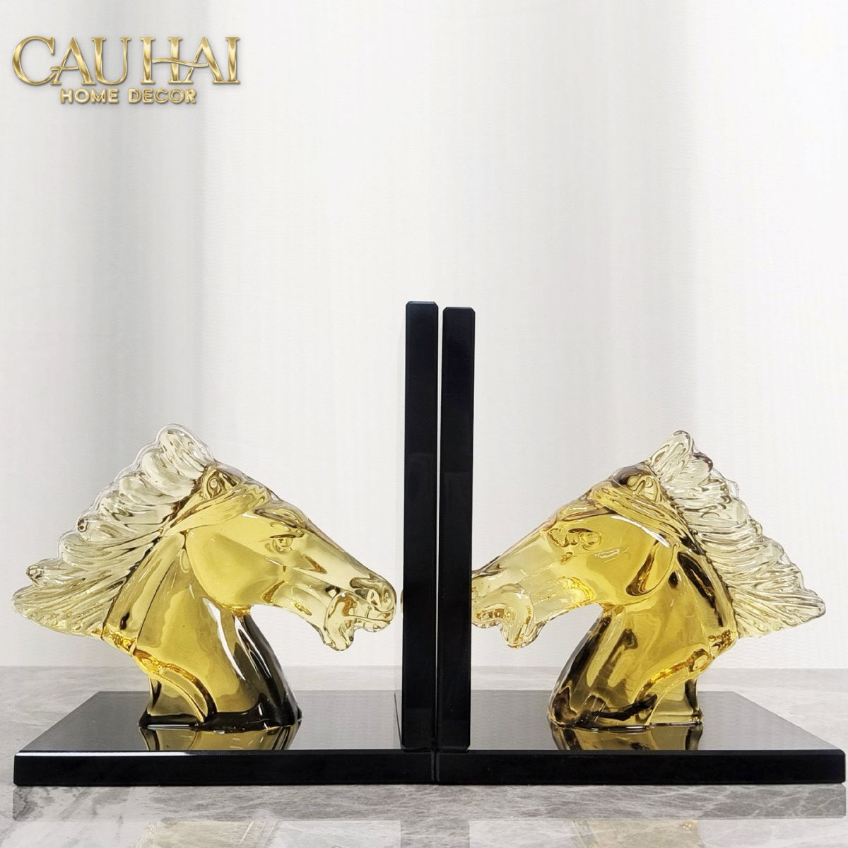 Set Chặn Sách Pha Lê Cristalleries Ésquetre De Cheval-TƯỢNG TRANG TRÍ-CẬU HAI HOME DECOR-CẬU HAI HOME DECOR