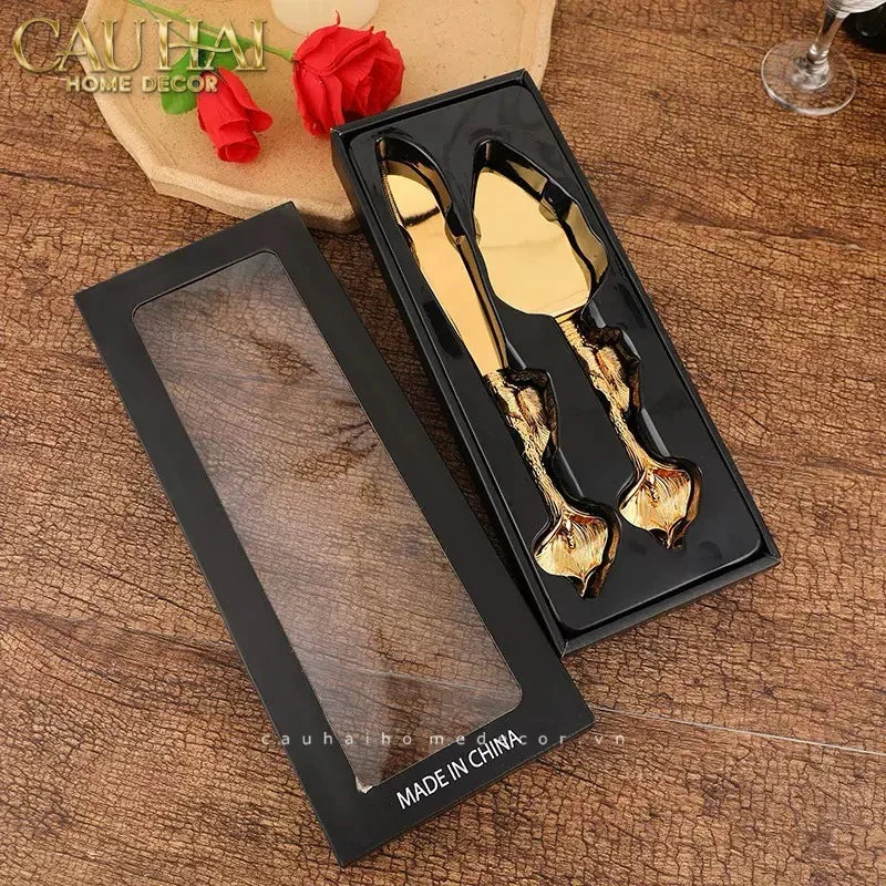 Set Dao Cắt Bánh Ensemble Couteaux Pâtisserie Élégance-TƯỢNG TRANG TRÍ-Đối tác tại Trung Quốc theo từng đơn đặt hàng-CẬU HAI HOME DECOR