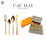 Set Dao Muỗng Nĩa 24 Món Glorious By Herm. Golden Premium Family's Cutlery 24Pcs-LY THỦY TINH-Đối tác tại Trung Quốc theo từng đơn đặt hàng-CẬU HAI HOME DECOR