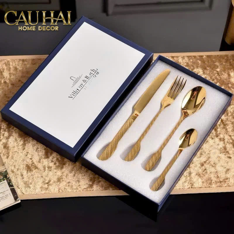 Set Dao Muỗng Nĩa 4 Món Golden Atélier de Ville Prestige Dinner Cutlery 4pcs - CẬU HAI HOME DECOR