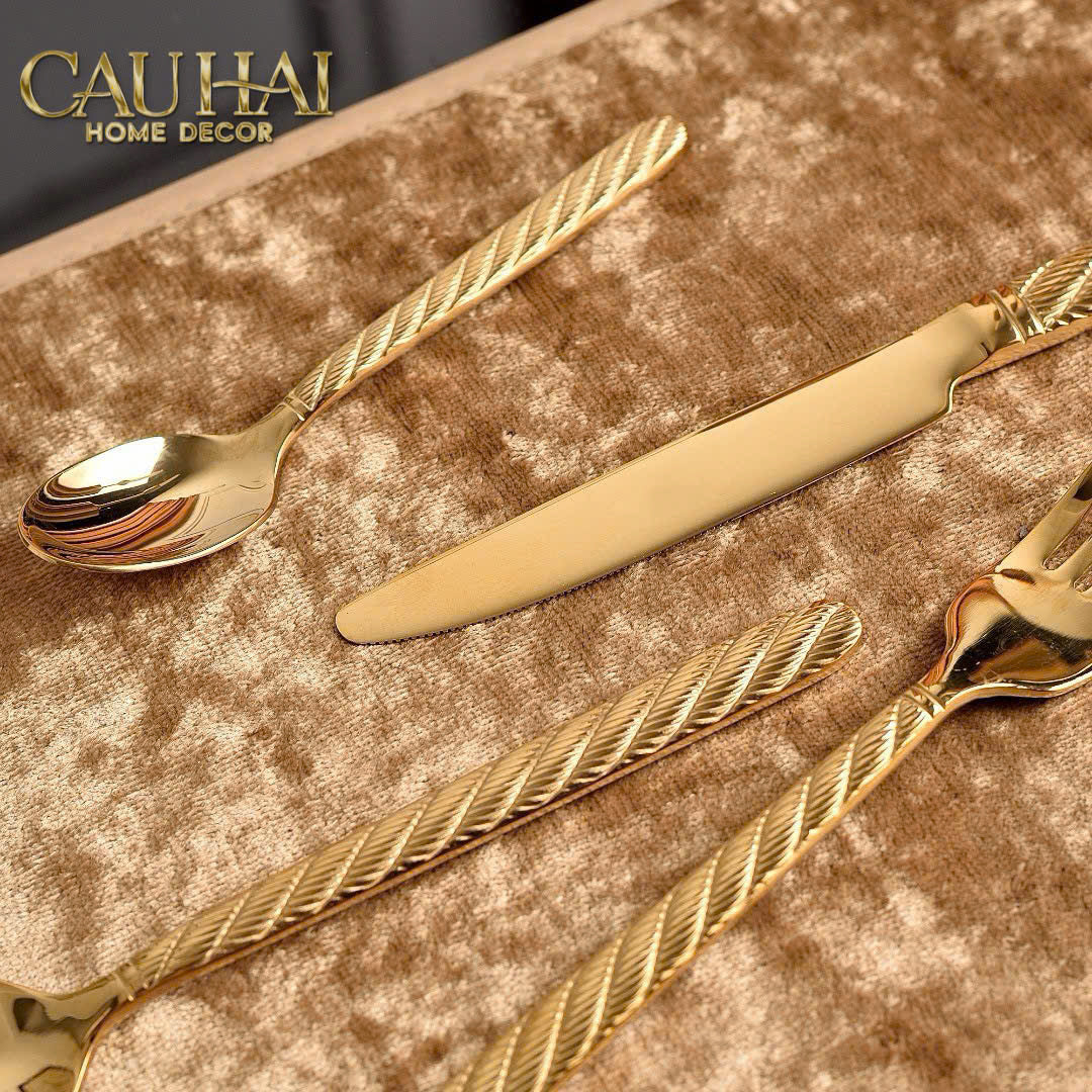 Set Dao Muỗng Nĩa 4 Món Golden Atélier de Ville Prestige Dinner Cutlery 4pcs - CẬU HAI HOME DECOR