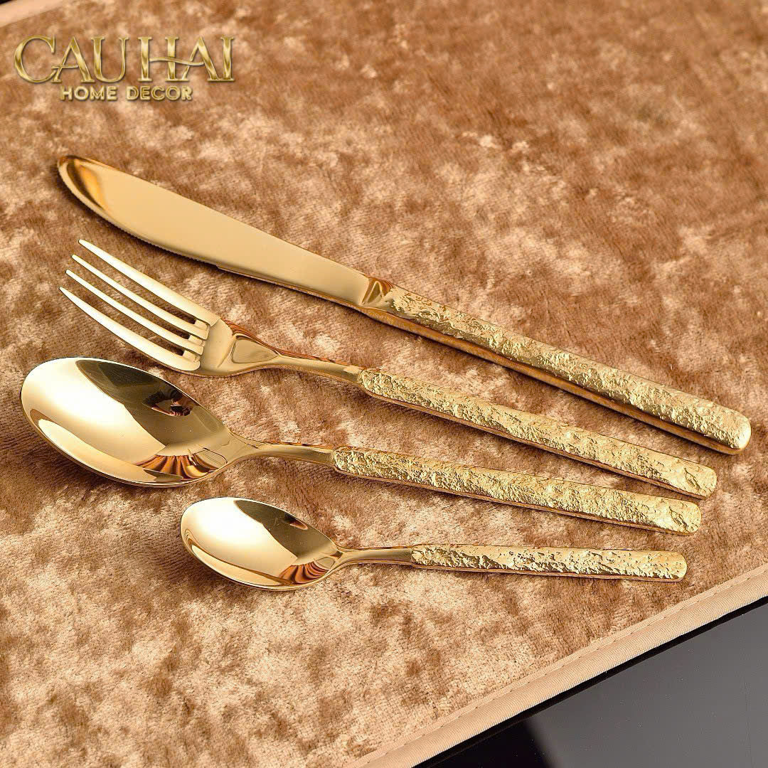 Set Dao Muỗng Nĩa 4 Món Golden Belle Vie Luxe Prestige Dinner Cutlery 4pcs - CẬU HAI HOME DECOR