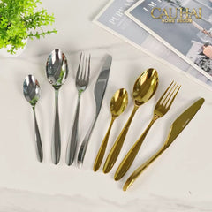 Set Dao Muỗng Nĩa 4 Món H Class Golden Attelage Noble Dinner Cutlery 4pcs-CẬU HAI HOME DECOR