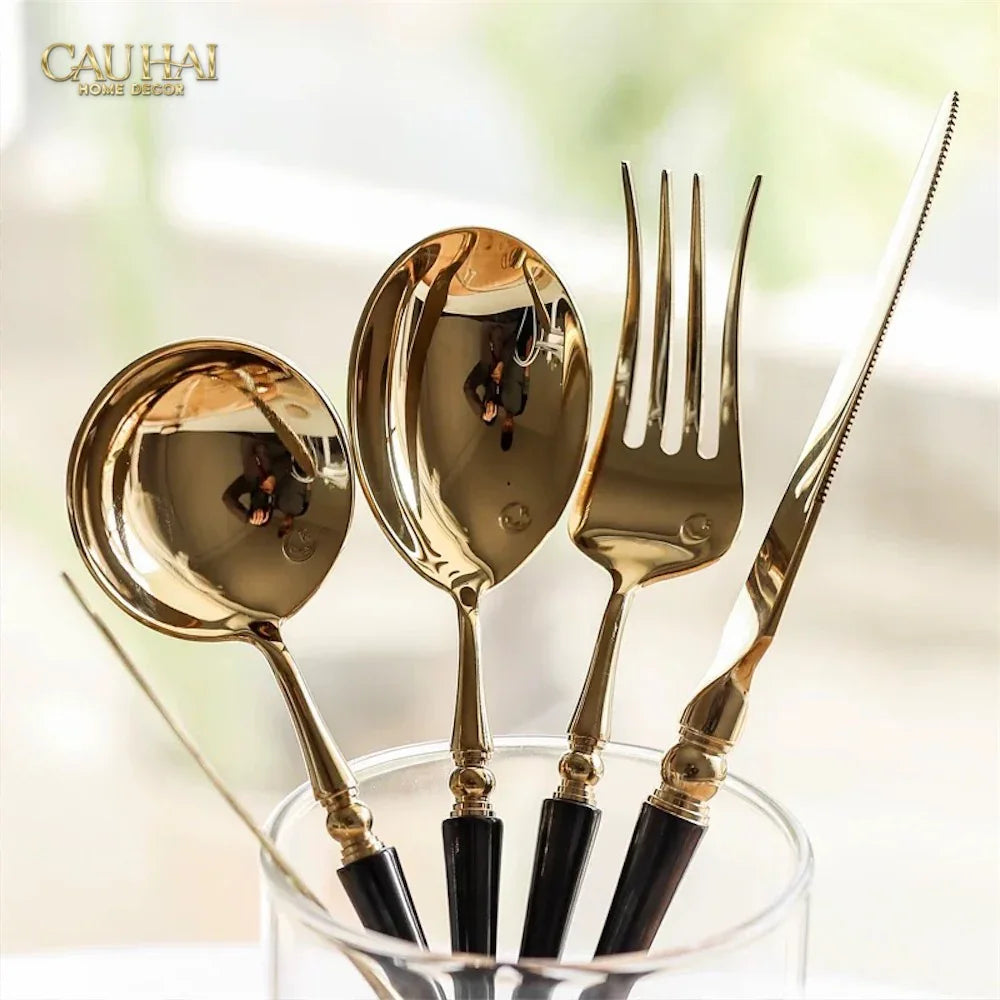 Set Dao Muỗng Nĩa 4 Món Phantom Glamour Trident Couture Dinner Cutlery 4Pcs-CẬU HAI HOME DECOR
