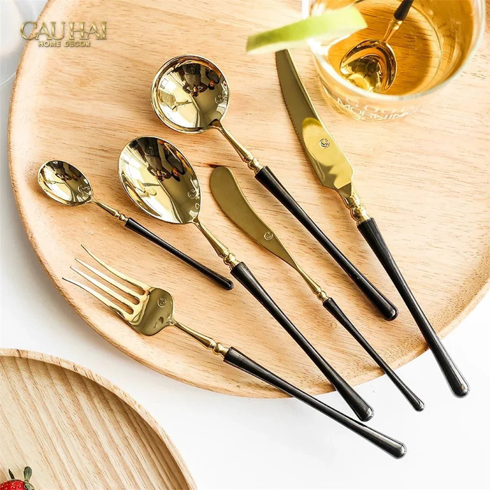 Set Dao Muỗng Nĩa 4 Món Phantom Glamour Trident Couture Dinner Cutlery 4Pcs-CẬU HAI HOME DECOR