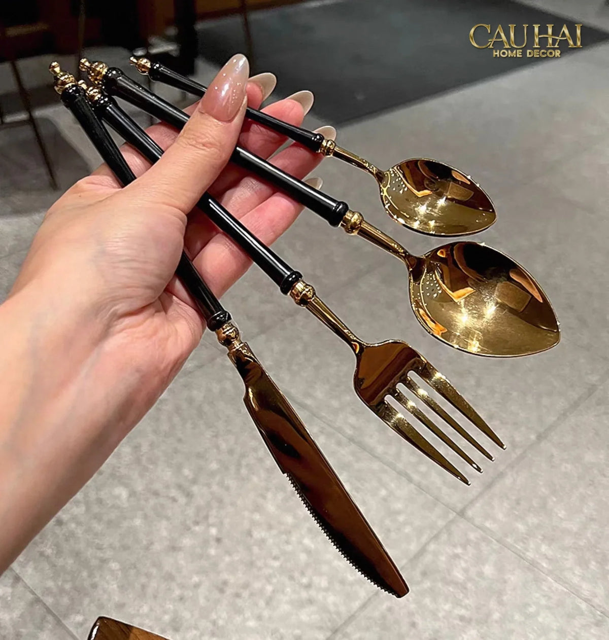 Set Dao Muỗng Nĩa 4 Món Phantom Premium Dinner Cutlery 4Pcs-Dinner Cutlery Set Dao Muỗng Nĩa-Đối tác tại Trung Quốc theo từng đơn đặt hàng-CẬU HAI HOME DECOR