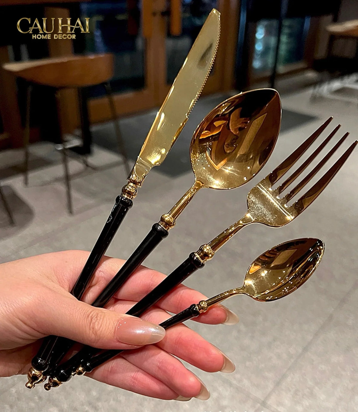 Set Dao Muỗng Nĩa 4 Món Phantom Premium Dinner Cutlery 4Pcs-Dinner Cutlery Set Dao Muỗng Nĩa-Đối tác tại Trung Quốc theo từng đơn đặt hàng-CẬU HAI HOME DECOR