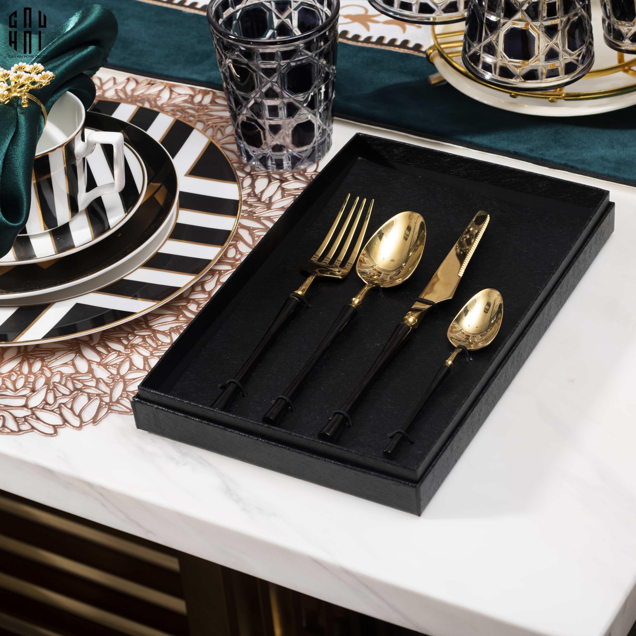 Set Dao Muỗng Nĩa 4 Món Phantom Premium Dinner Cutlery 4Pcs-CẬU HAI HOME DECOR