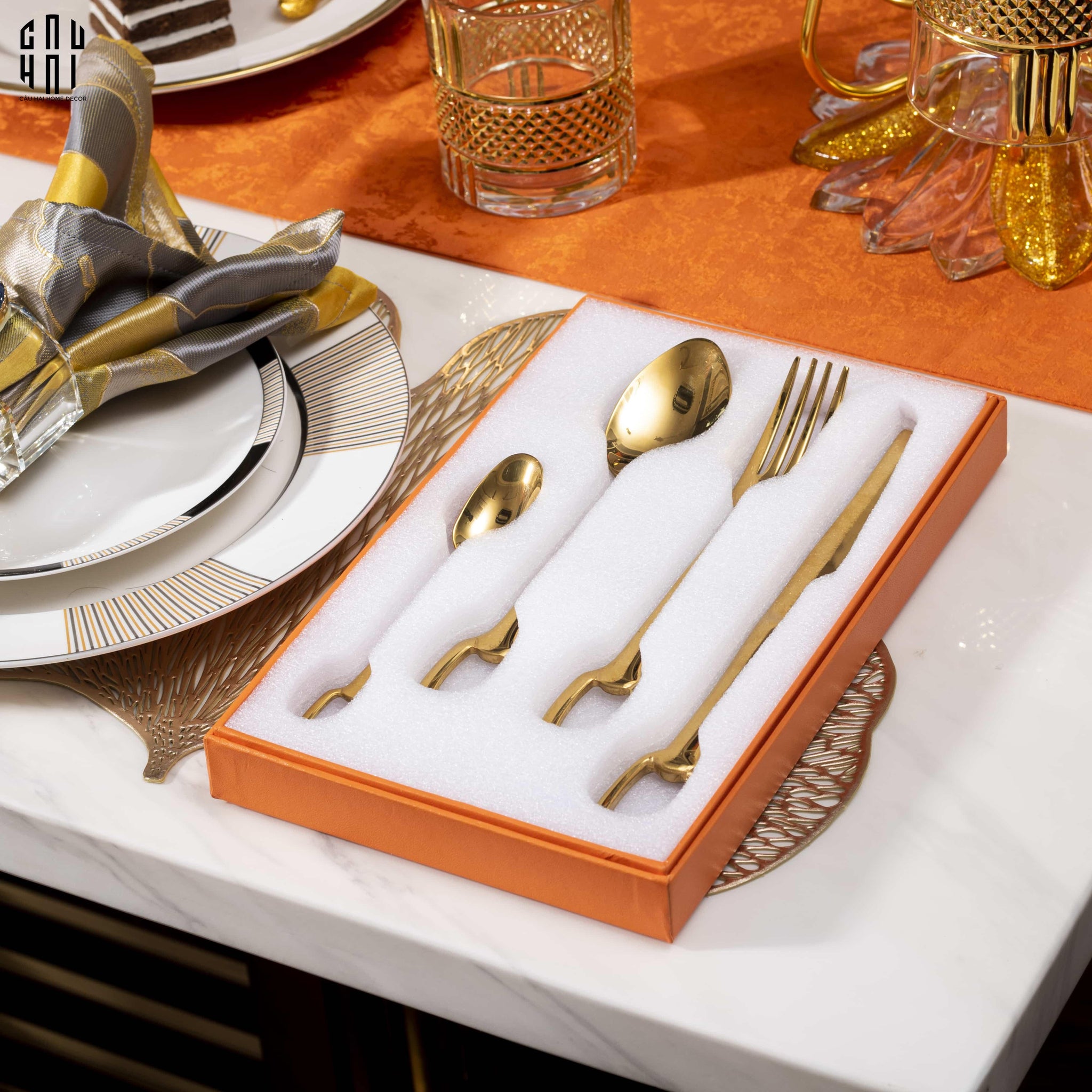 SET DAO NĨA ELITE 4PCS - CUTLERY ELITE 4PCS FULL BOX - CẬU HAI HOME DECOR