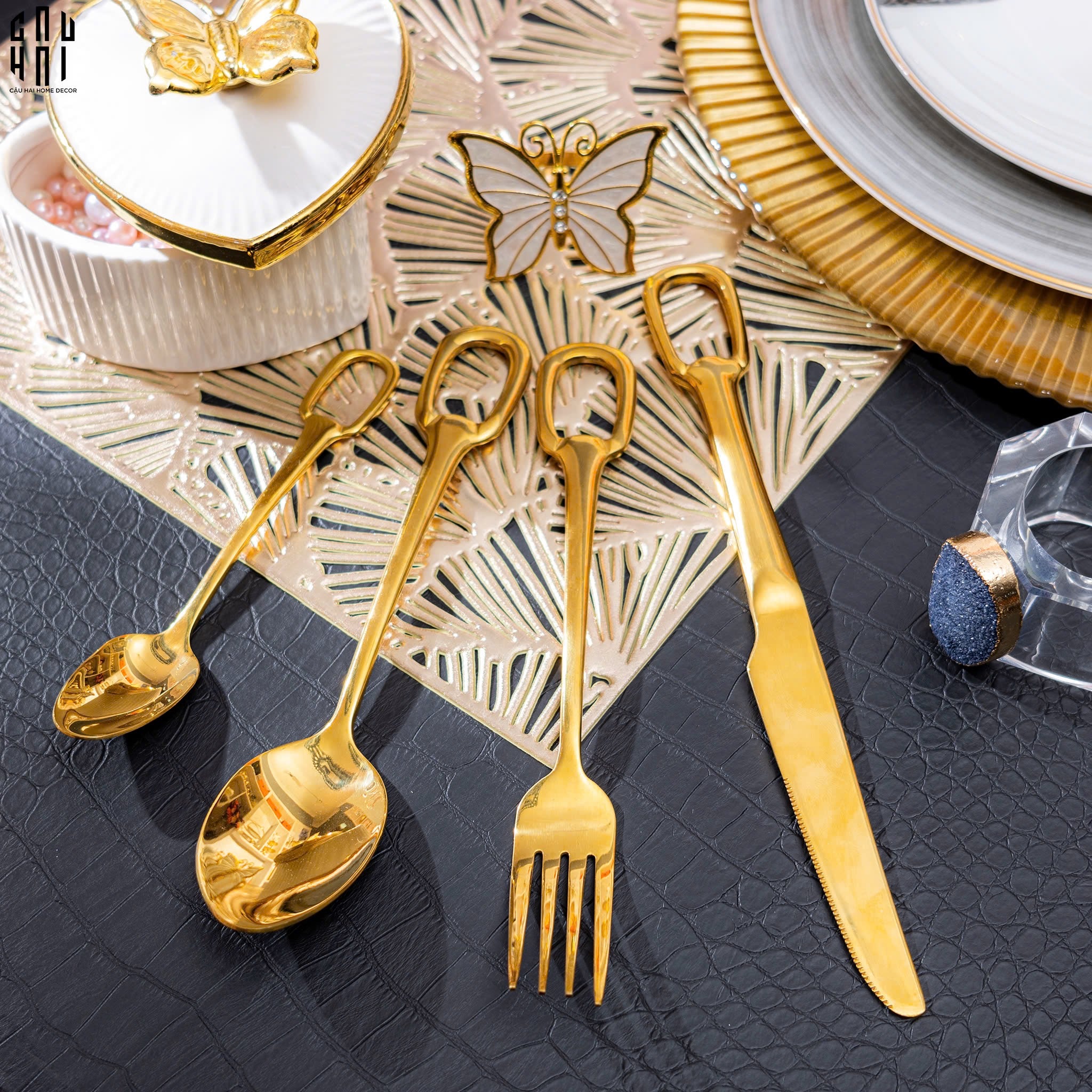 SET DAO NĨA ELITE 4PCS - CUTLERY ELITE 4PCS FULL BOX - CẬU HAI HOME DECOR