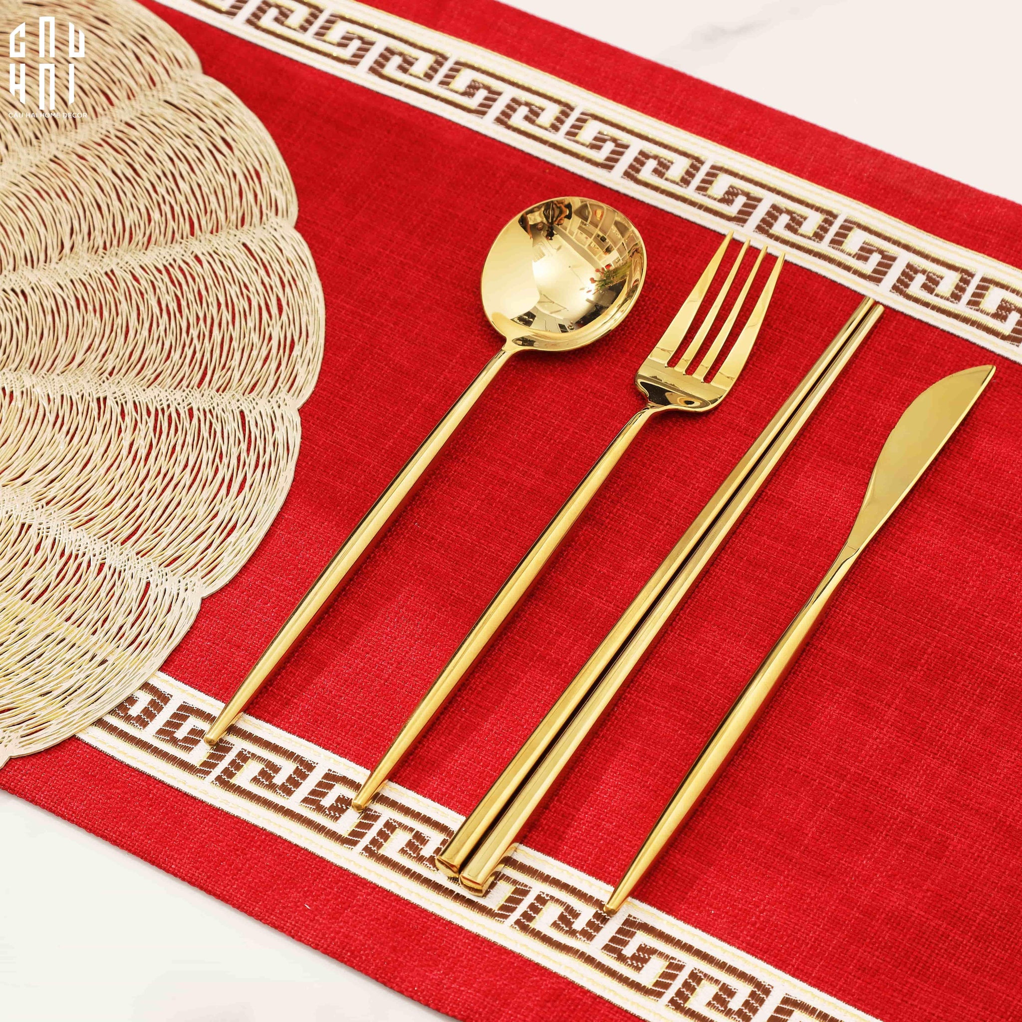 SET DAO NĨA GOLDEN 4PCS - CUTLERY GOLDEN 4PCS - CẬU HAI HOME DECOR