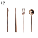 SET DAO NĨA ROSE GOLD 4PCS - CUTLERY ROSE GOLD 4PCS - CẬU HAI HOME DECOR