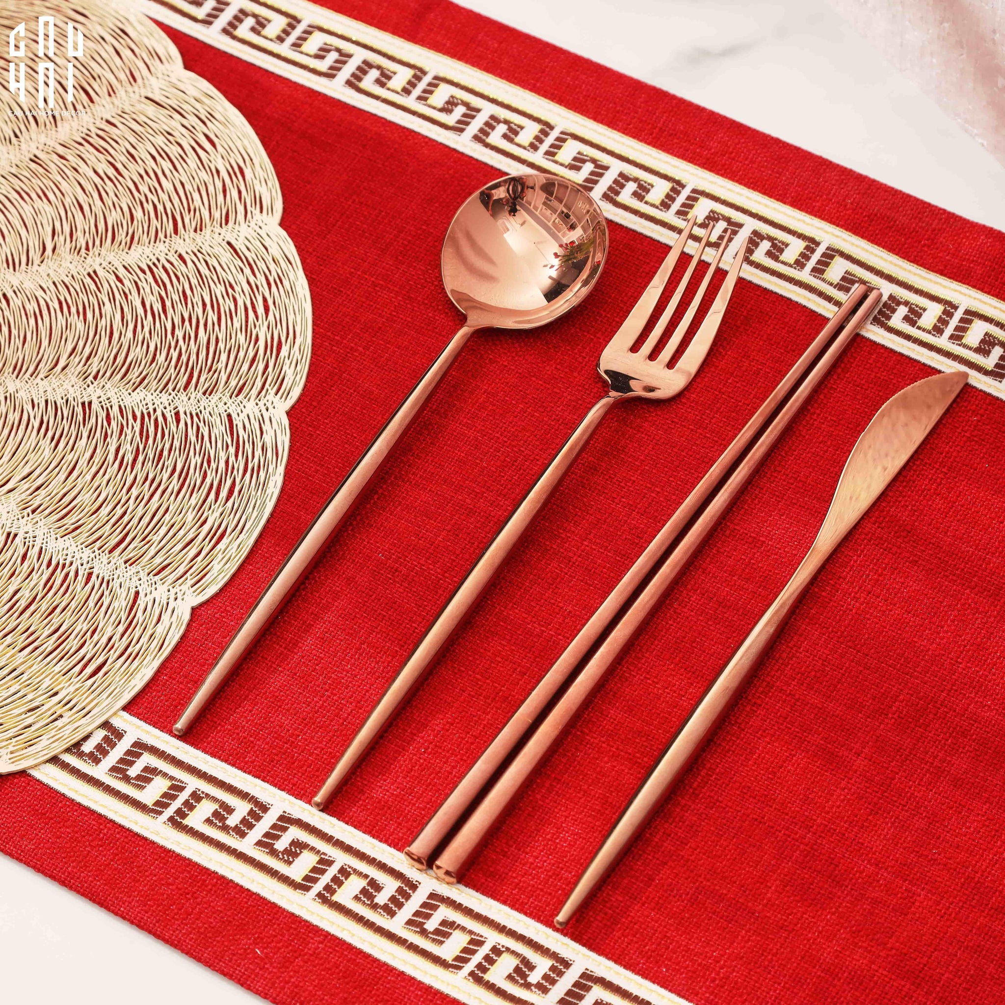 SET DAO NĨA ROSE GOLD 4PCS - CUTLERY ROSE GOLD 4PCS - CẬU HAI HOME DECOR