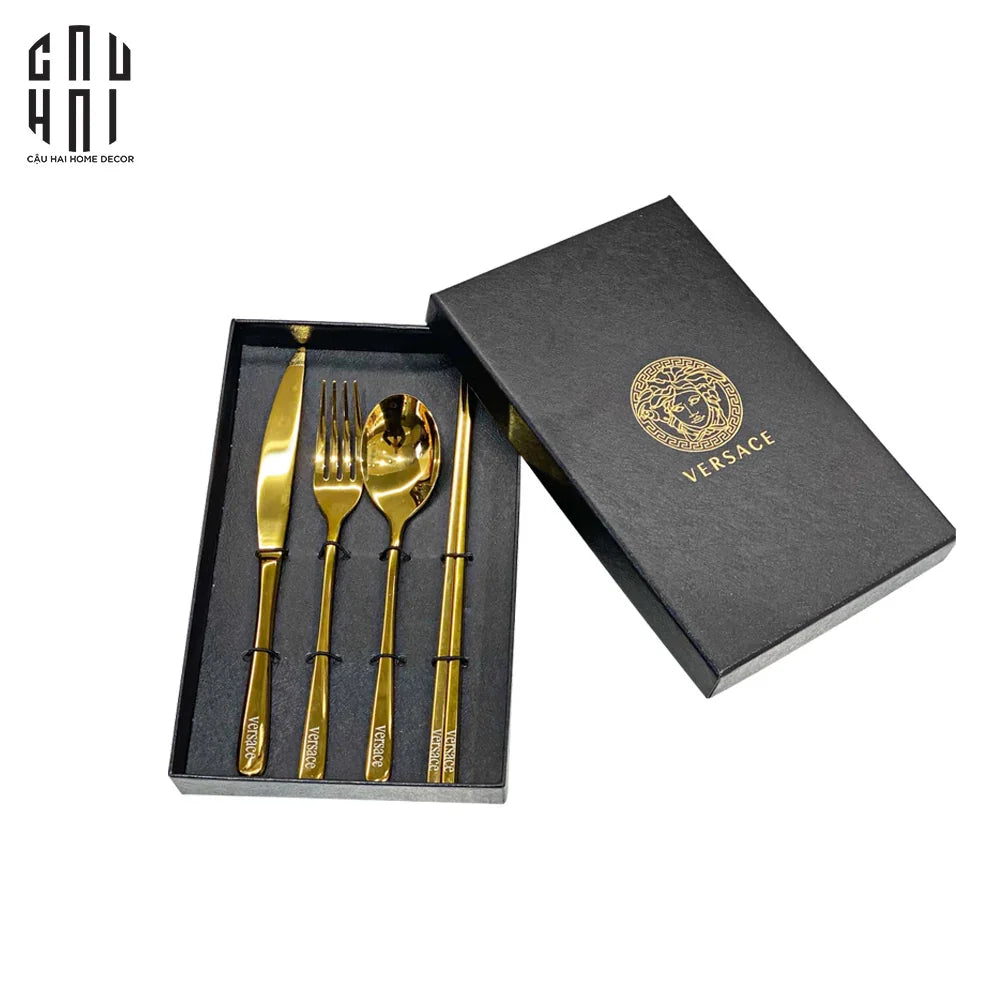 SET DAO NĨA VERSACE - SET CUTLERY VERSACE 4PCS SS25 - CẬU HAI HOME DECOR