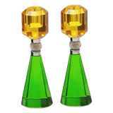 Set Đế Nến Pha Lê - Candle Gem – Emerald & Citrine-NẾN TRANG TRÍ-Đối tác tại Trung Quốc theo từng đơn đặt hàng-CẬU HAI HOME DECOR