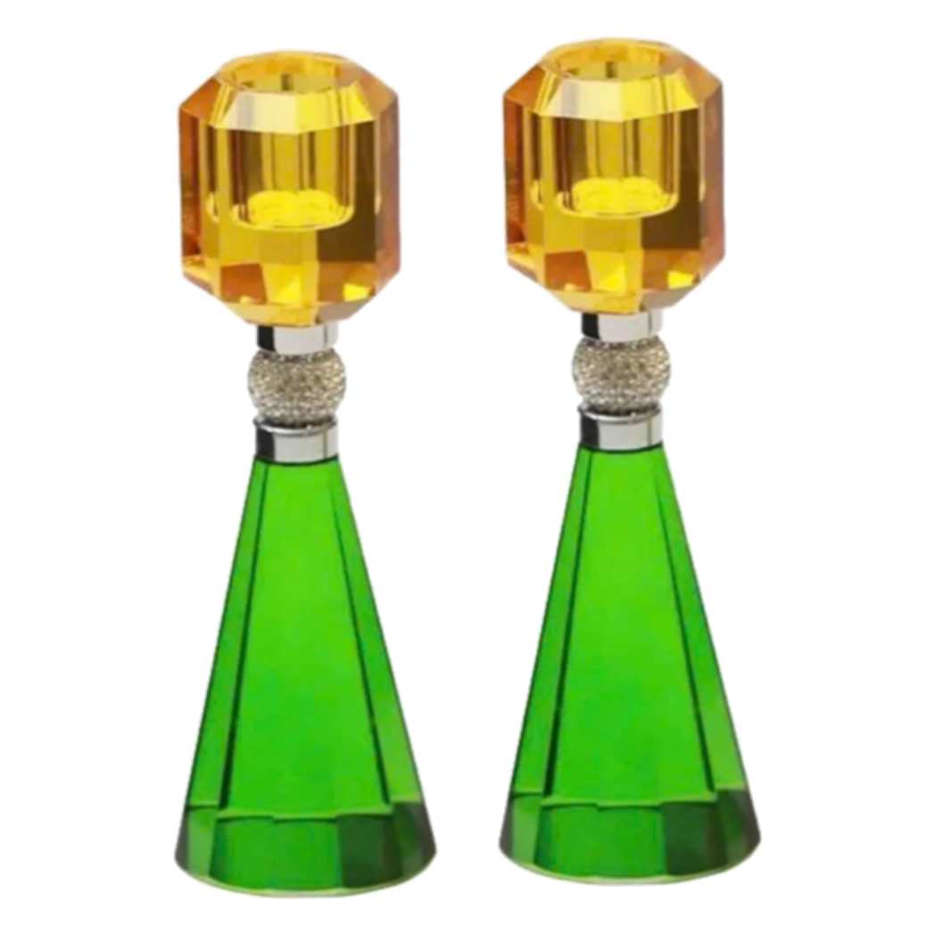 Set Đế Nến Pha Lê - Candle Gem – Emerald & Citrine-NẾN TRANG TRÍ-Đối tác tại Trung Quốc theo từng đơn đặt hàng-CẬU HAI HOME DECOR