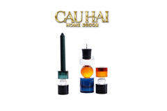Set Đế Nến Pha Lê Đa Sắc Hừng Đông - Cristalleries Amber Dawn Candle Holders 6.5x16 5x11-CẬU HAI HOME DECOR