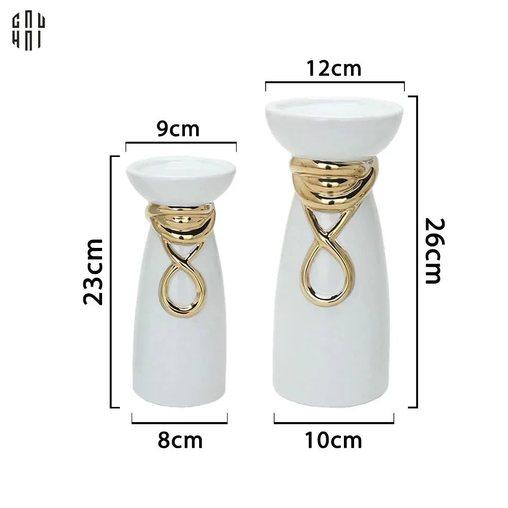 HOME COUTURE – SET 2 ĐẾ NẾN GOLDEN INFINITY LOOP CANDLE STAND - CẬU HAI HOME DECOR