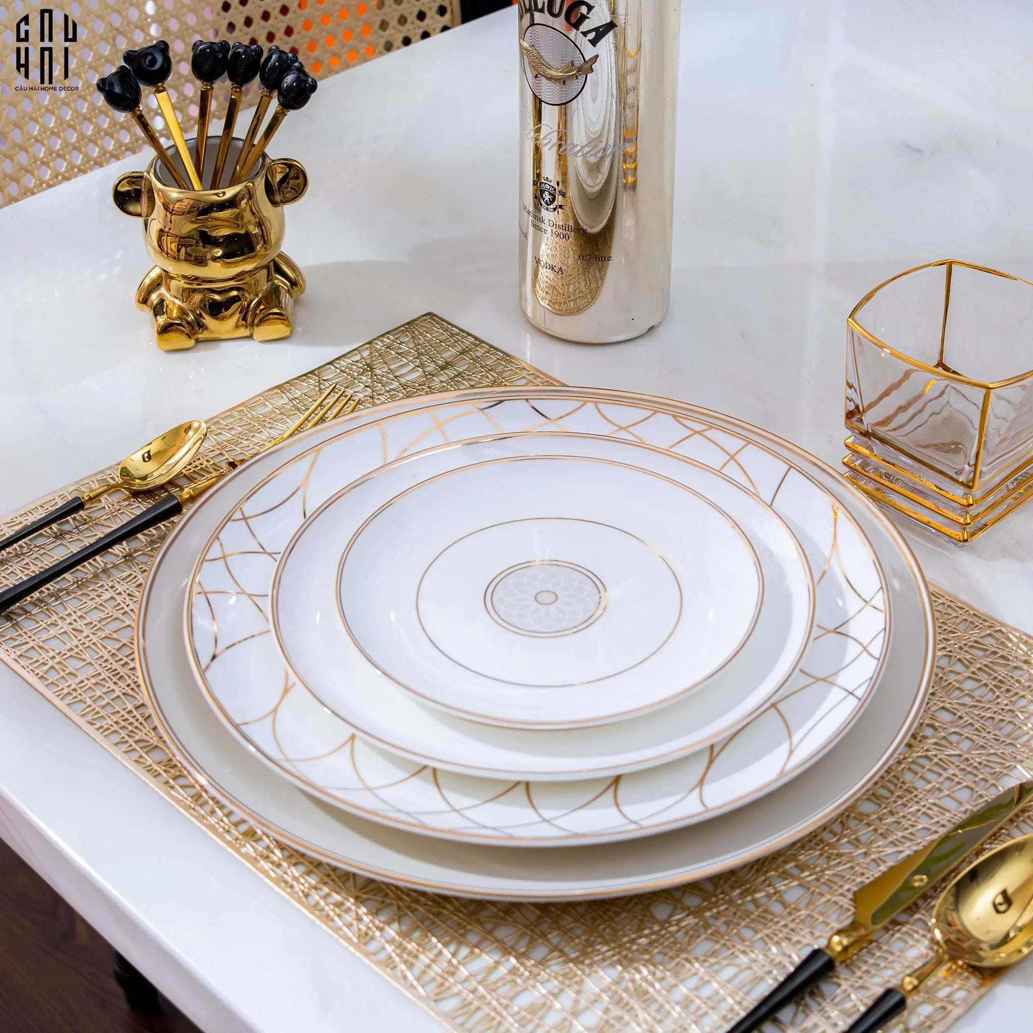 SET DINNER FIRST LADY 4PCS SS25 - CẬU HAI HOME DECOR
