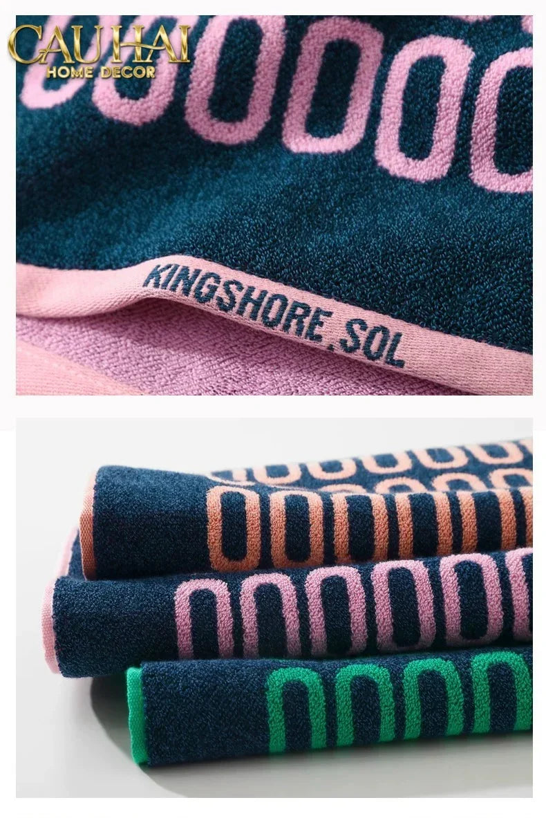 SET KHĂN TẮM 75x140 & 34x74 ZERO - ROSE NAVY BATH TOWEL - CẬU HAI HOME DECOR