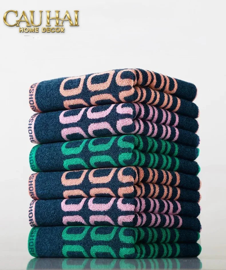 SET KHĂN TẮM 75x140 & 34x74 ZERO - ROSE NAVY BATH TOWEL - CẬU HAI HOME DECOR