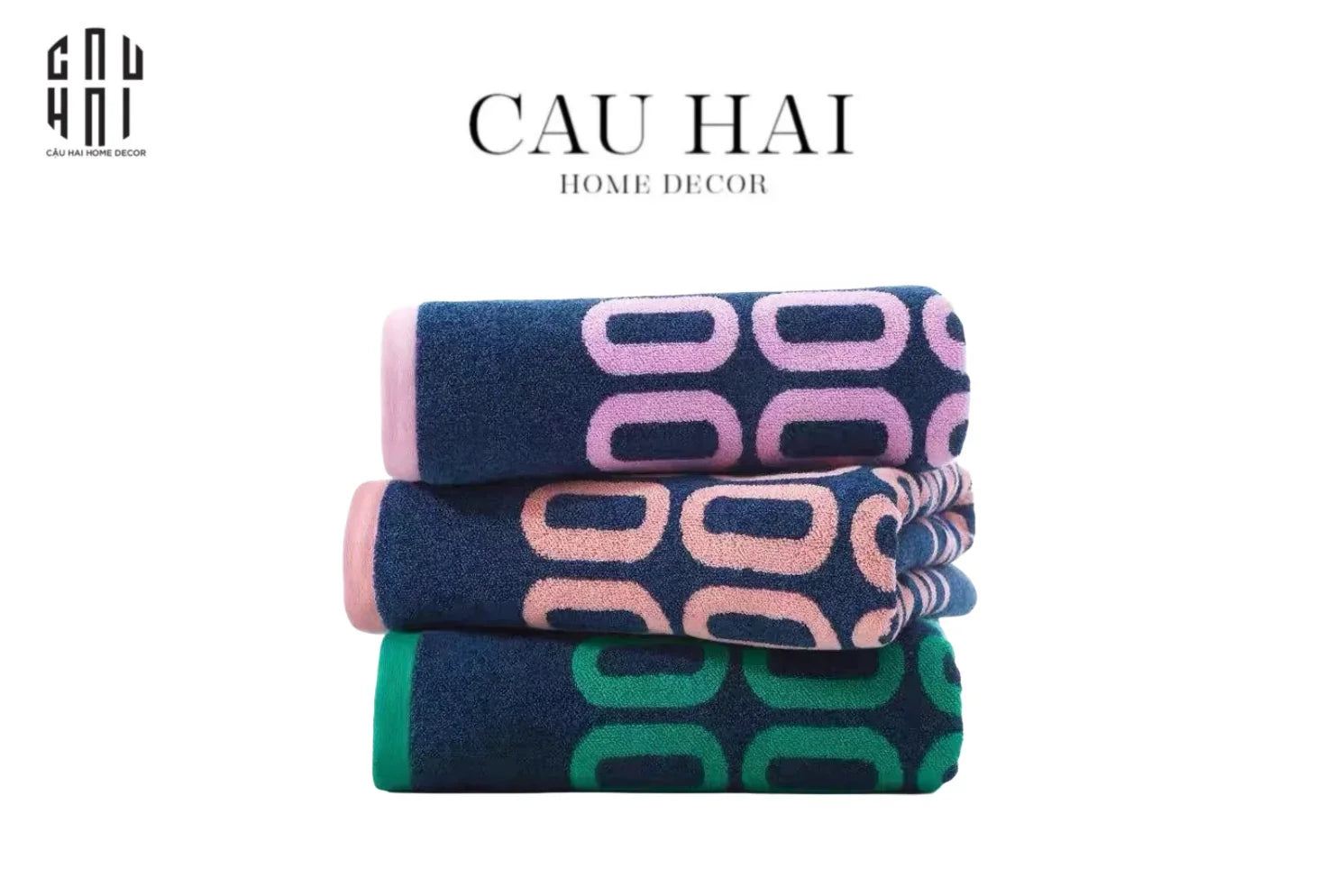SET KHĂN TẮM 75x140 & 34x74 ZERO - ROSE NAVY BATH TOWEL - CẬU HAI HOME DECOR