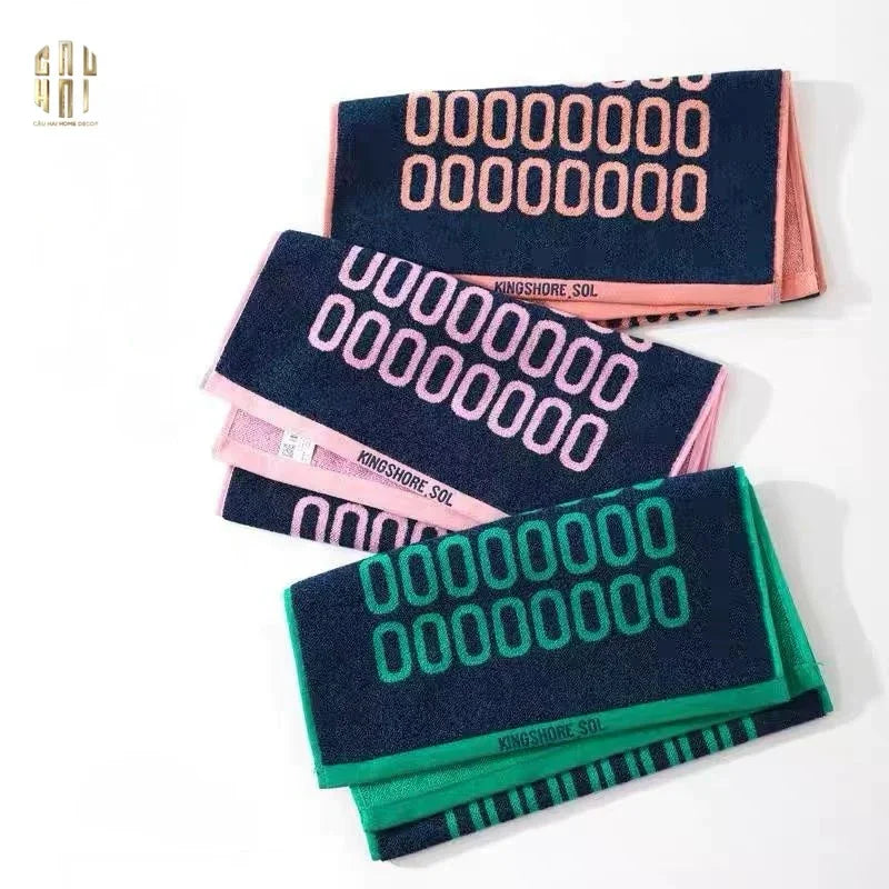 SET KHĂN TẮM 75x140 & 34x74 ZERO - ROSE NAVY BATH TOWEL - CẬU HAI HOME DECOR