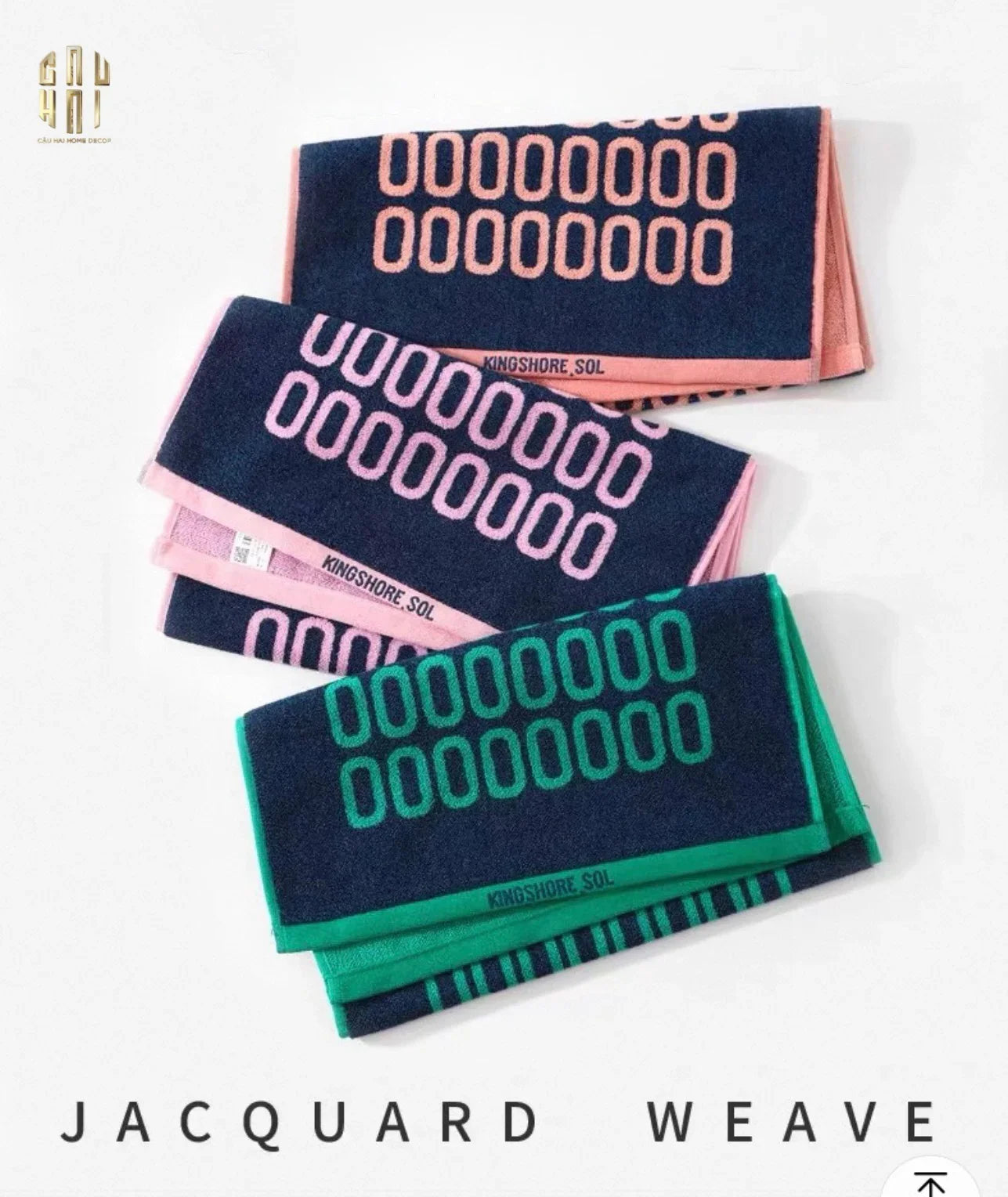 SET KHĂN TẮM 75x140 & 34x74 ZERO - ROSE NAVY BATH TOWEL - CẬU HAI HOME DECOR