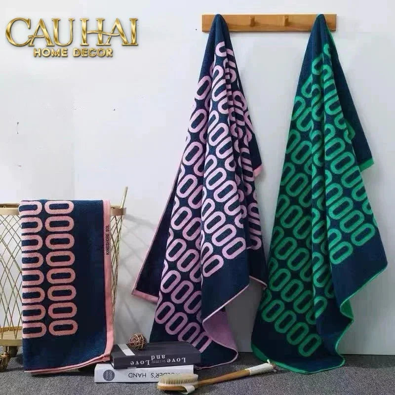 SET KHĂN TẮM 75x140 & 34x74 ZERO - VERT & MARINE BATH TOWEL - CẬU HAI HOME DECOR