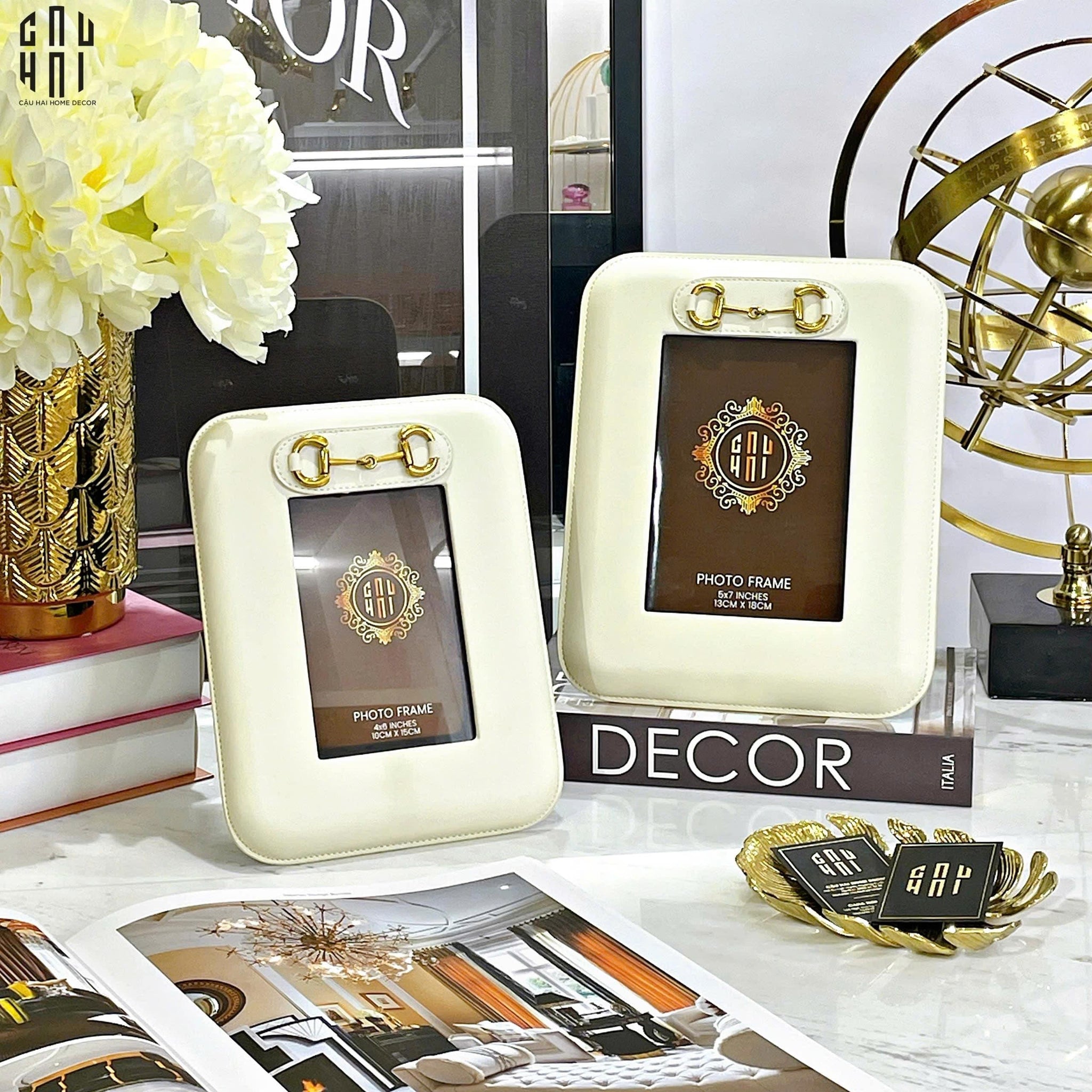 SET KHUNG ẢNH DA LEATHER CRÈME CHAÎNE D’ANCRE - CẬU HAI HOME DECOR