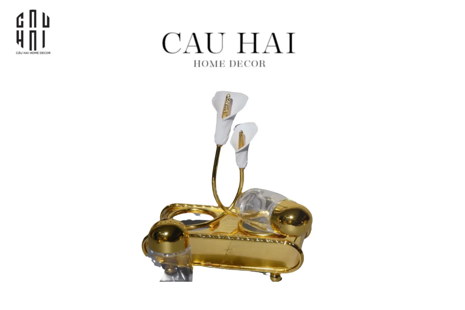 SET LỌ GIA VỊ GOLDEN LILY - CẬU HAI HOME DECOR