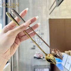 Set Muỗng Dài Thìa Coffee Argent Golden Leaf Coffee Spoon Set 4pcs. 2.2x19.5cm-CẬU HAI HOME DECOR