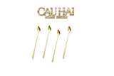 Set Muỗng Dài Thìa Coffee Argent Golden Leaf Coffee Spoon Set 4pcs. 2.2x19.5cm-Desert / Coffee / Latte Spoon-CẬU HAI HOME DECOR-GOLD-CẬU HAI HOME DECOR